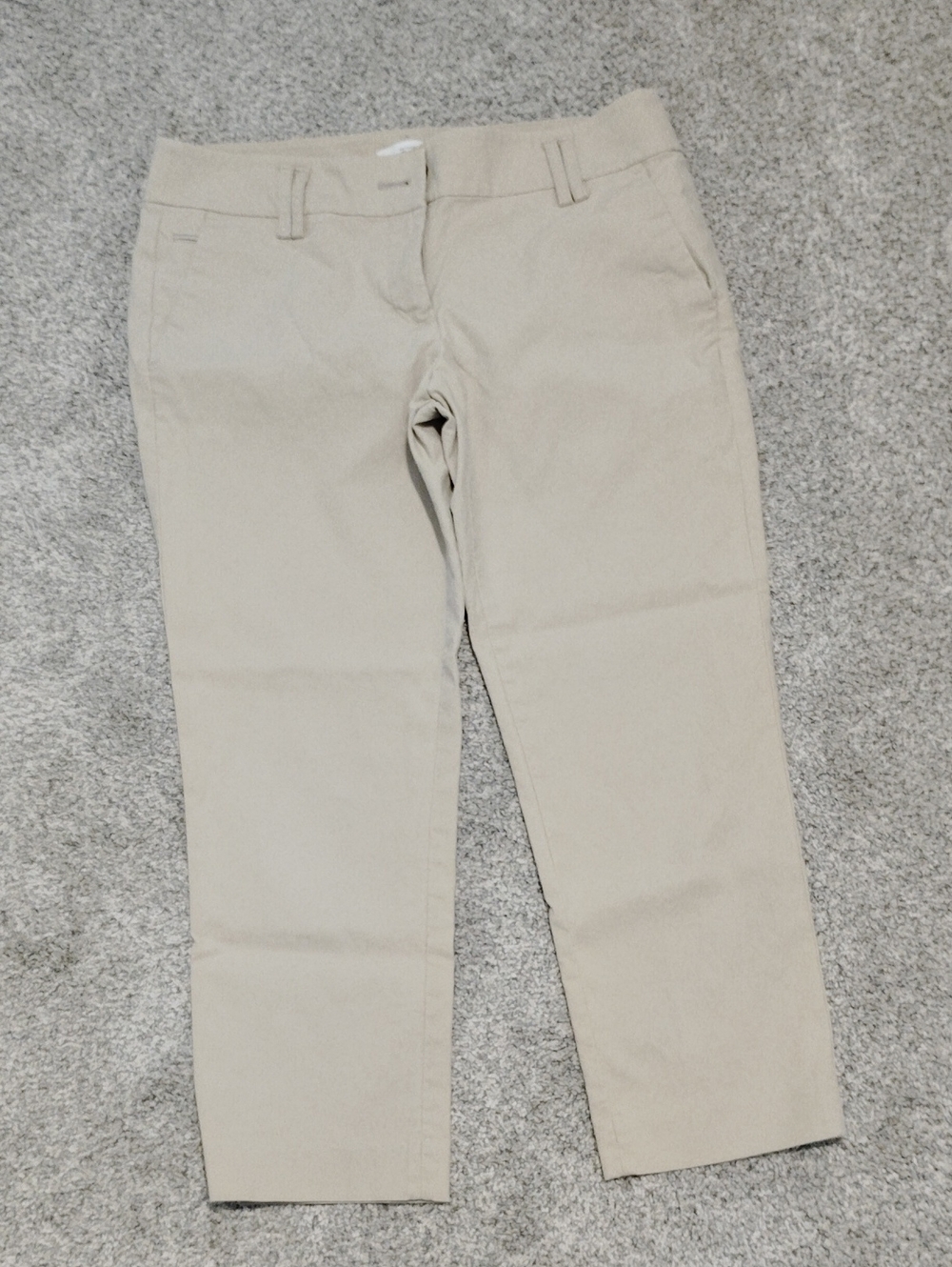 LOFT Neutral Beige Cropped Ankle Pants